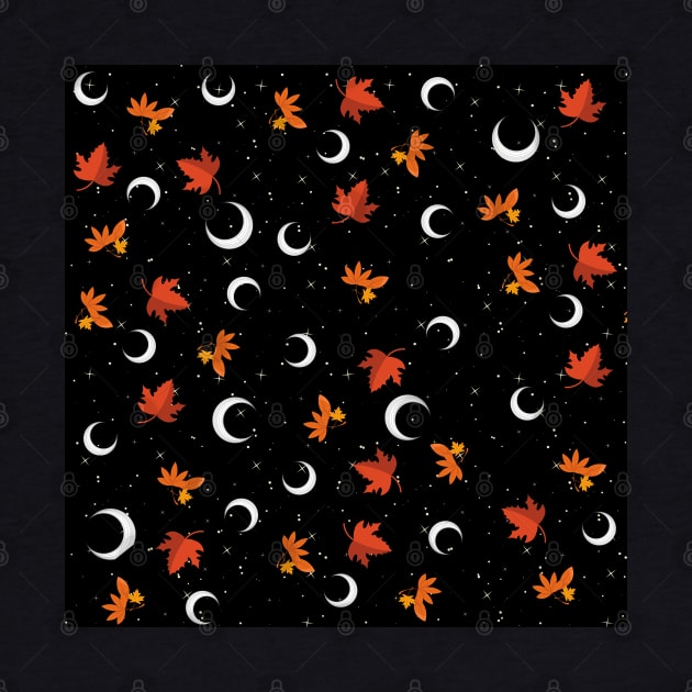 Halloween Maple Moon Stars by Sierraillustration